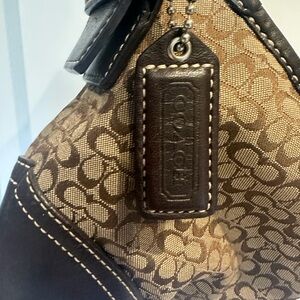 Coach Brown and Tan Shoulder Bag